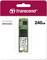 Emballage d'un SSD Transcend M.2 820S de 240 Go avec interface SATA III 6 Gb/s.