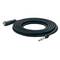 Tuyau haute pression noir enroulé, avec des raccords aux deux extrémités, utilisé pour les nettoyeurs haute pression ou applications similaires.
