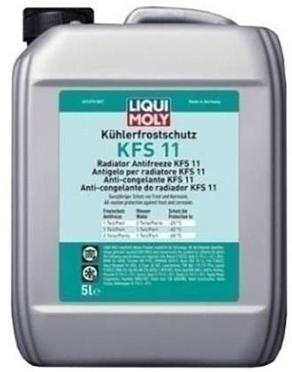 Récipient de liquide de refroidissement portant l'inscription 'LIQUI MOLY Antigel de radiateur KFS 11', adapté pour 5 litres.