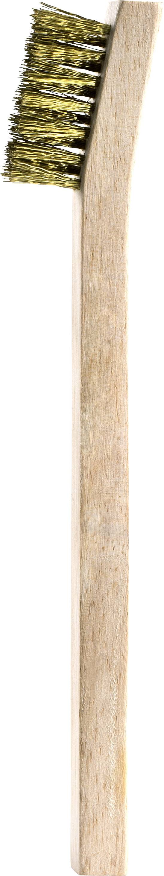 Une brosse à dents en bois avec des poils.