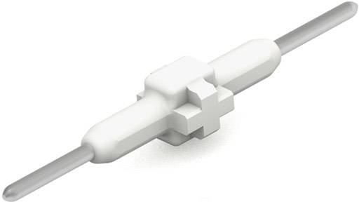 'Une tige de connexion médicale blanche avec des extrémités symétriques et une structure en croix au centre.'
