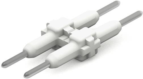 Un couple de chevilles médicales blanches est posé en croix sur un fond blanc. Elles ont des pointes cylindriques et des structures anguleuses.