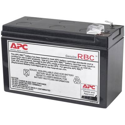 Batterie RBC d'origine APC. Boîtier avec avertissements ; scellée, anti-fuite. Remarque : à retourner pour recyclage.