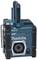 Radio portable bleu et noir de Makita avec fonction Bluetooth et DAB+. Équipé d'une poignée et d'une construction robuste.