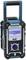 Un radio portable Makita en bleu avec Bluetooth et affichage FM. L'écran indique 'FM P1 87,50 MHz'.