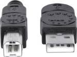 Câble de raccordement Manhattan High Speed USB B USB 2.0 type A mâle - type B mâle 480 Mbps 1 m noir