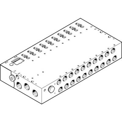 Schéma de câblage d'un dispositif rectangulaire avec plusieurs possibilités de connexion sur les côtés et la partie supérieure pour des applications techniques.