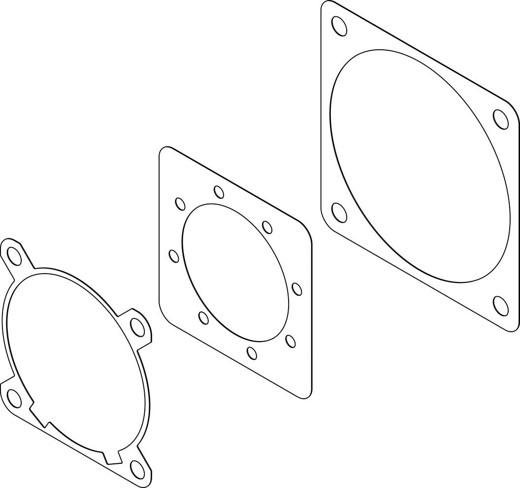 Trois joints ovales dans différentes configurations et perspectives ; importants pour des applications techniques.