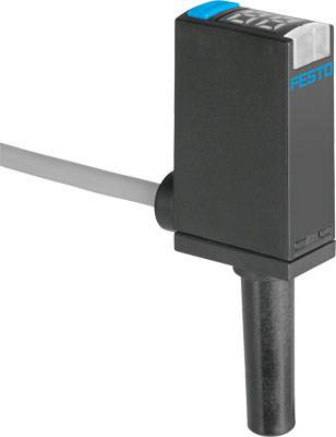 Un capteur électronique noir avec câble, mesurant la pression, de la marque Festo.
