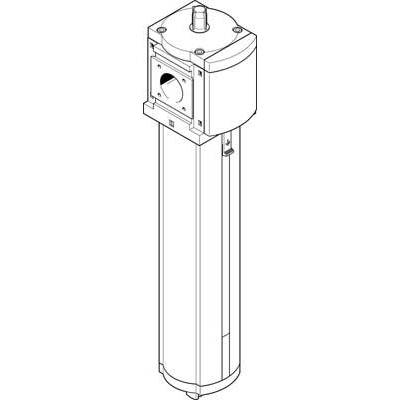 Dessin d'une course de piston cylindrique. Présente les détails mécaniques et les connexions de l'appareil, idéal pour les documentations techniques.