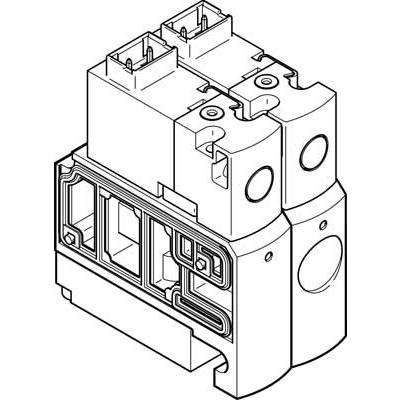 Dessin technique d'un interrupteur électrique à design double module, représentation détaillée des connexions et du boîtier.