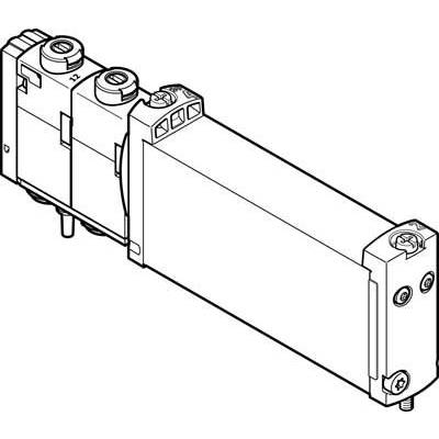 Dessin technique d'une vanne, rectangulaire avec des raccordements latéraux et deux embouts terminaux ronds, avec un tracé de lignes détaillé.