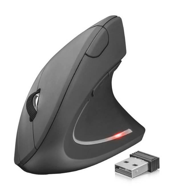 Trust Verto Souris ergonomique radio optique gris 6 Boutons 1600 dpi ergonomique