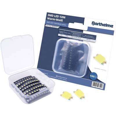 Barthelme Jeu de LED SMD 1206 blanc chaud 400 mcd 120 ° 20 mA 3 V Bulk-0