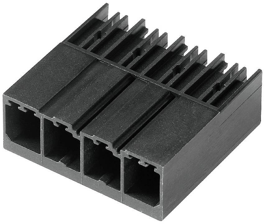 Un connecteur noir en plastique à 12 broches avec des ouvertures rectangulaires, utilisé pour des connexions électriques ou des composants informatiques.