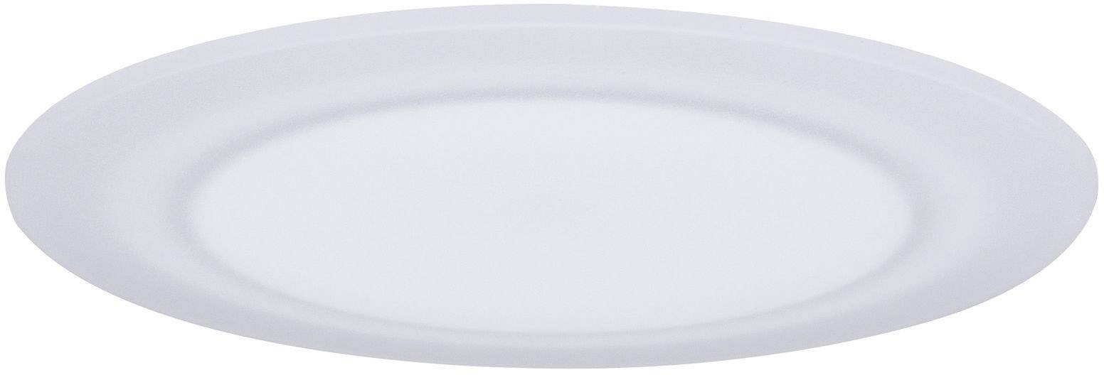 Une assiette blanche, ronde et plate sur un fond blanc.