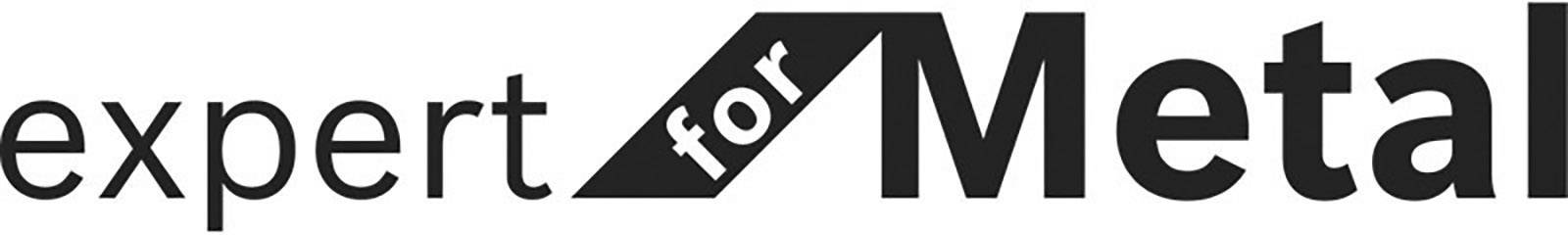 Logo 'Expert for Metal' avec une flèche stylisée contenant le mot 'for', représentant une marque ou un service pour l'industrie métallurgique.