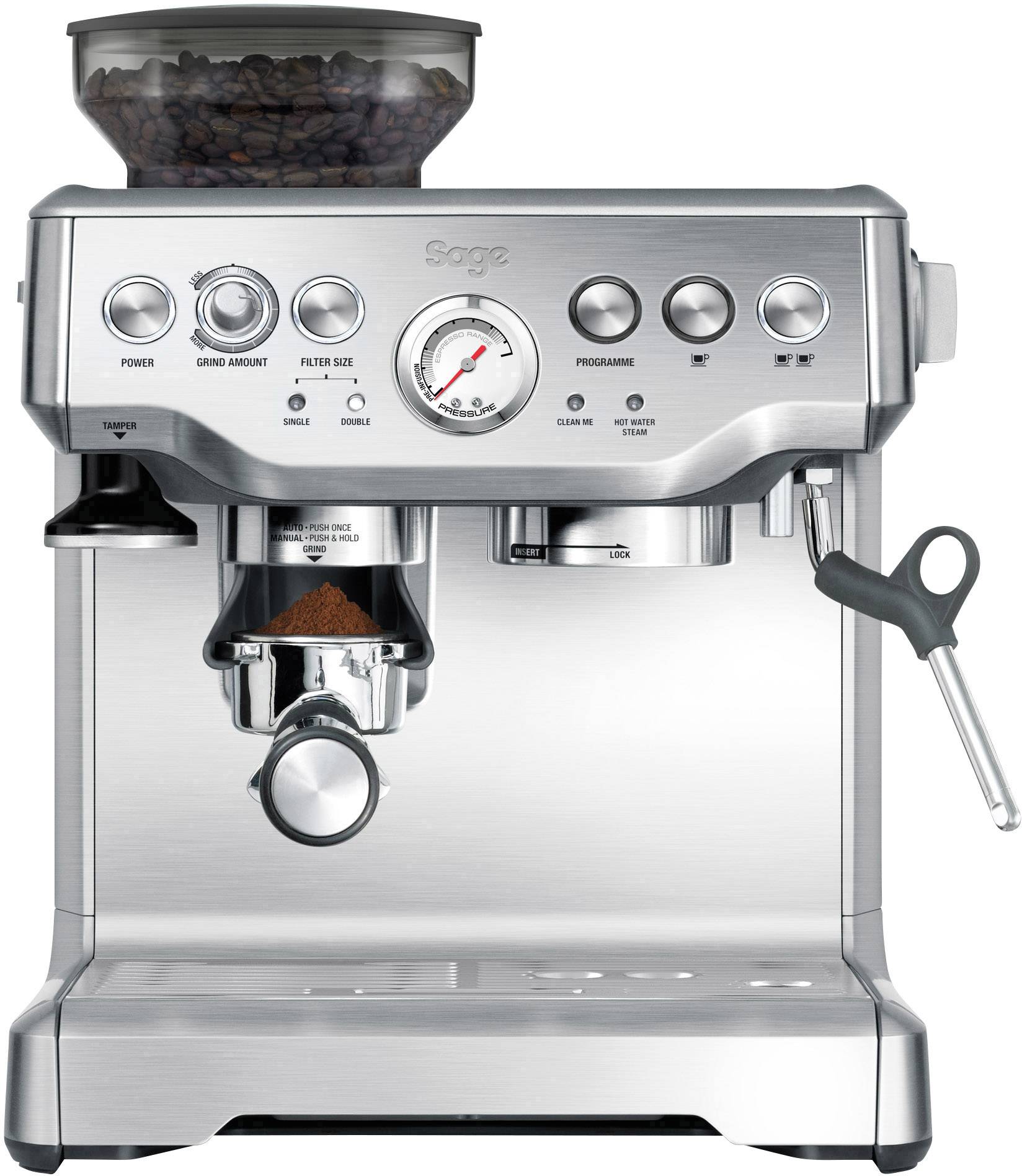 Machine à Expresso 15 Bars Avec Broyeur Inox Brossé Sage ses875bss2eeu1a-0