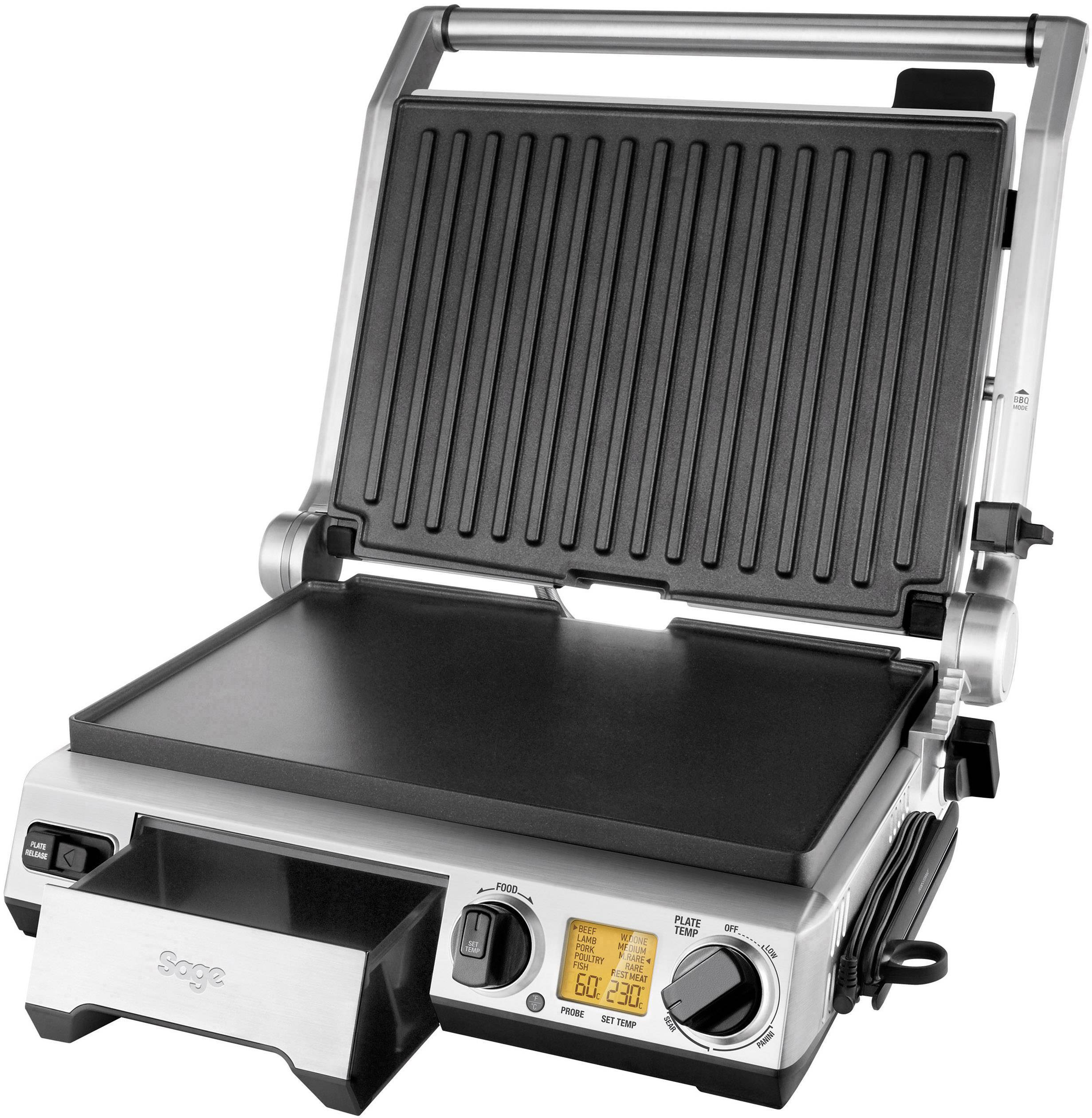 Grille-viande 2400w Inox Brossé Sage sgr840bss4eeu1-0