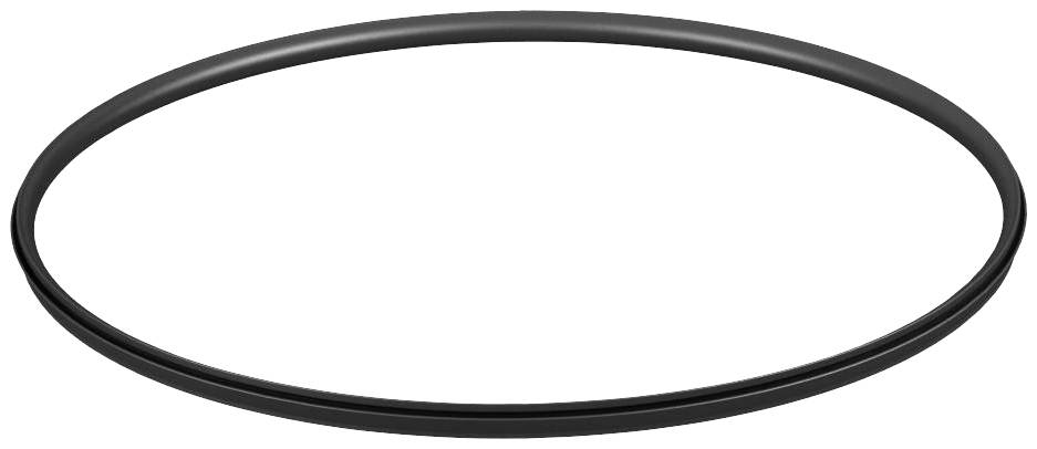 Illustration d'un pneu noir ovale sur fond blanc.