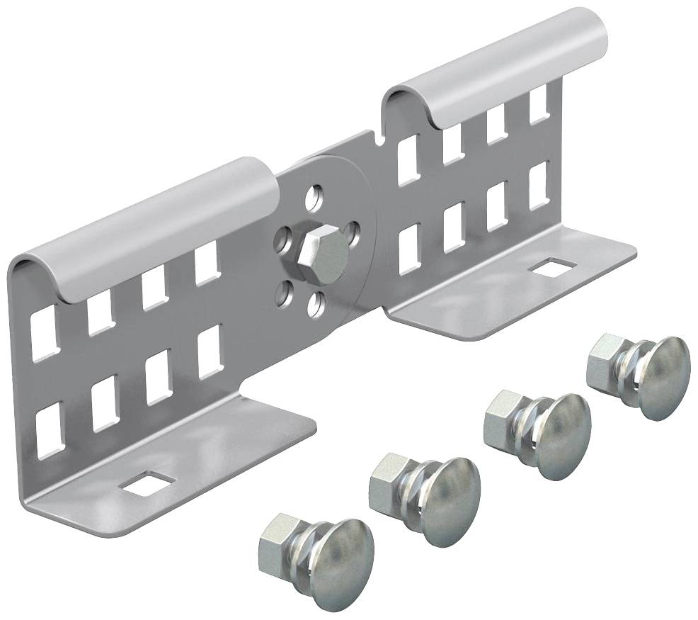 Support d'angle métallique à vis multiples. Utilisé pour fixer ou stabiliser des structures.