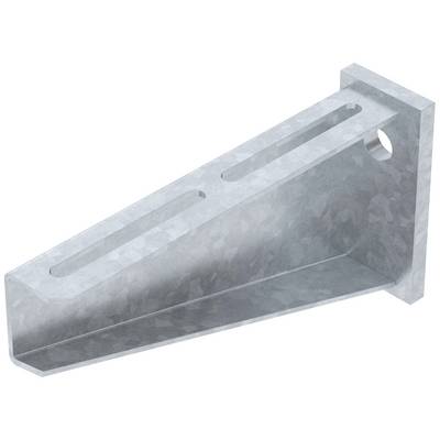 Support d'angle en métal avec deux trous oblongs et un trou rond pour la fixation, fabriqué en matériau de couleur argent.