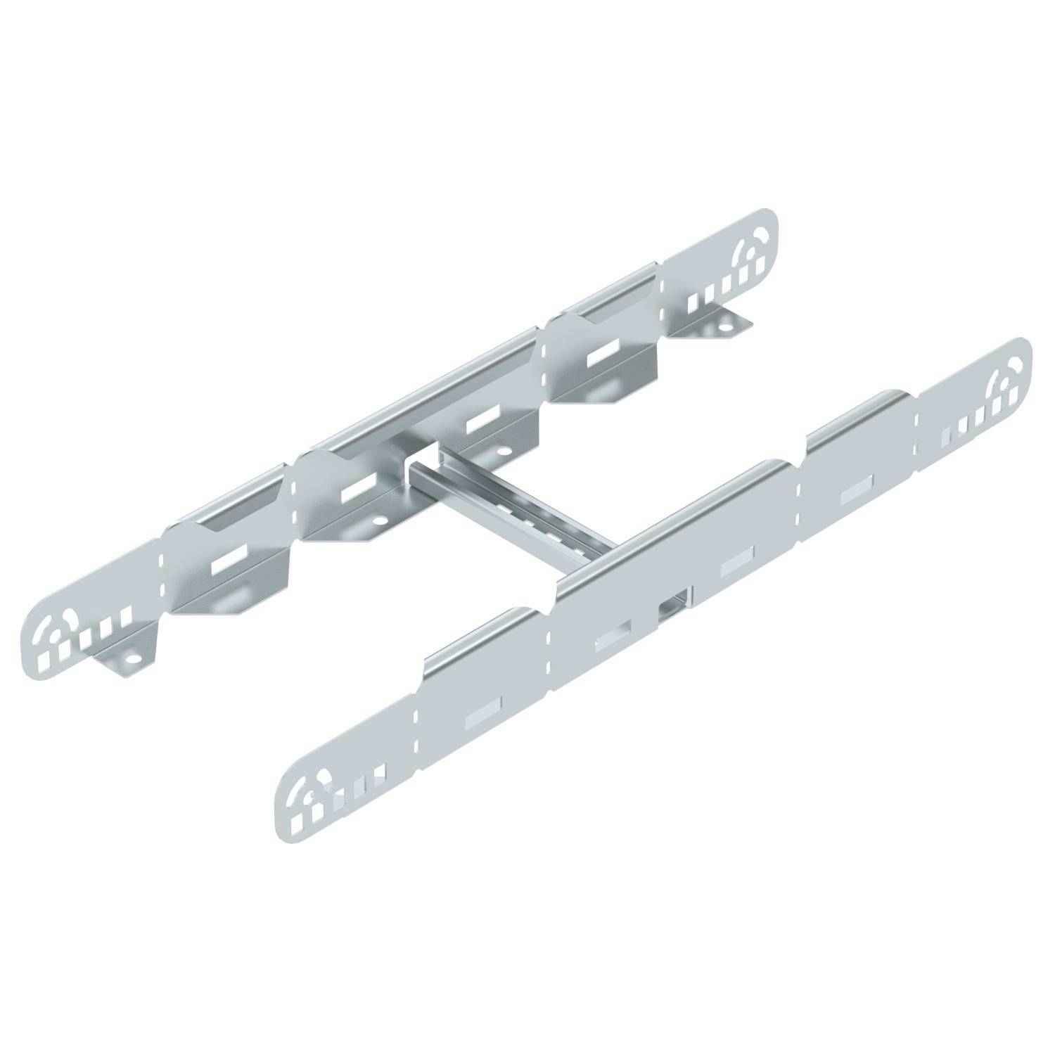Rails métallique avec des trous de montage, utilisé pour la fixation ou le support de structures ou d'équipements.