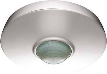 Détecteur de mouvement plafonnier au design rond et géométrique, utilisé pour le contrôle automatique de l'éclairage.