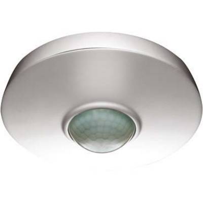 Détecteur de mouvement plafonnier au design rond et géométrique, utilisé pour le contrôle automatique de l'éclairage.