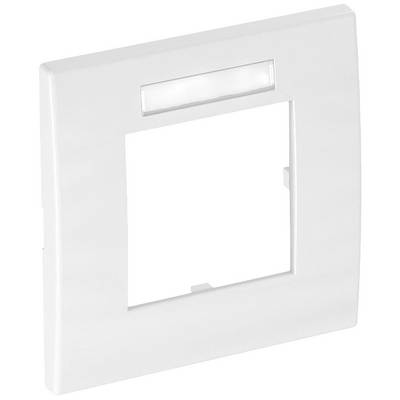 Plaque de couverture blanche rectangulaire avec découpe au centre et une petite barre lumineuse en haut.
