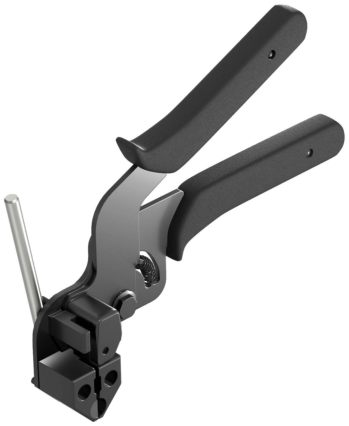 Une pince à plier les bords en noir pour le pliage des bords métalliques, dotée de poignées ergonomiques et d'une vis de réglage.