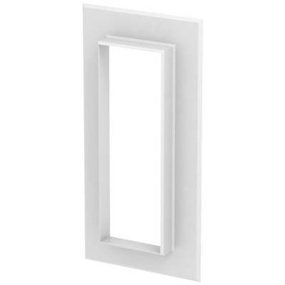 Un cadre rectangulaire blanc en orientation verticale avec une découpe rectangulaire au centre.