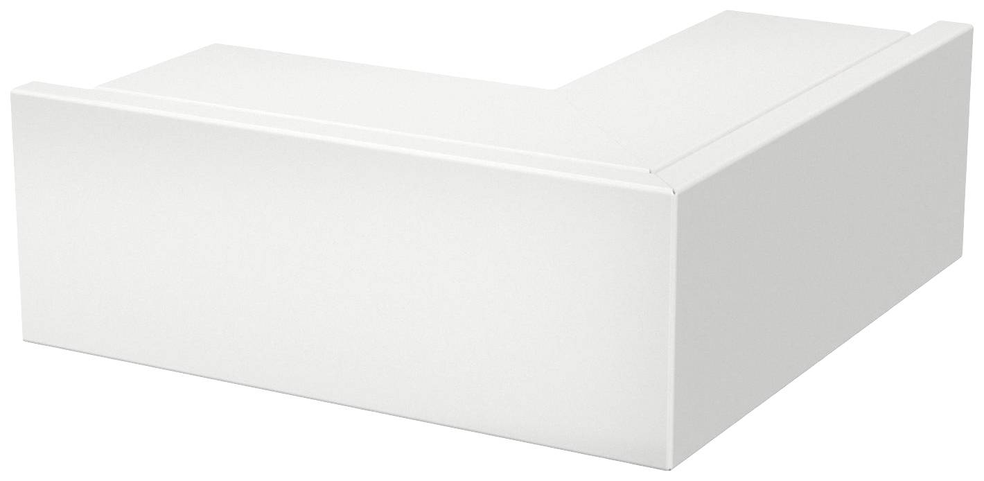 Étagère d'angle blanche, moderne et en forme de L, en bois, conçue pour ranger des livres ou des objets décoratifs à l'intérieur.
