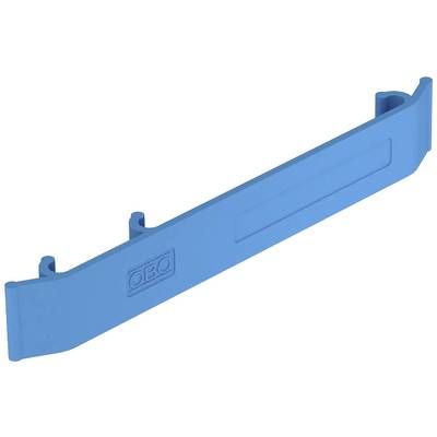 Un support de câble en plastique bleu portant le logo 'OBO', destiné à la fixation et à l'organisation des câbles.