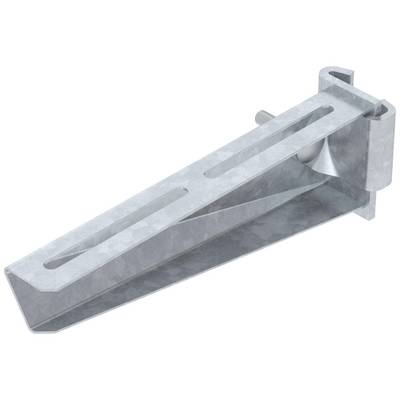 Support d'angle métallique avec deux trous oblongs pour la fixation, incliné vers le haut à droite.