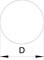 Le diagramme montre un cercle avec une flèche horizontale en dessous, indiquant le diamètre 'D'.