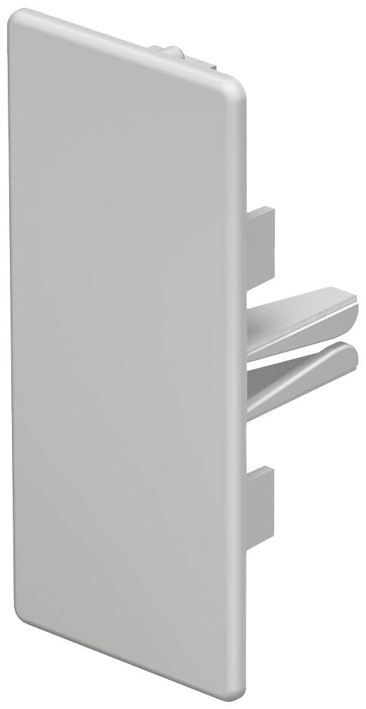 Pièce rectangulaire grise en plastique avec deux clips de fixation sur les côtés.