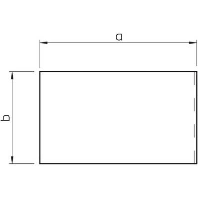 Surface rectangulaire avec des longueurs de côtés 'a' et 'b'. 'a' est représenté horizontalement et 'b' verticalement. Les lignes indiquent les dimensions.