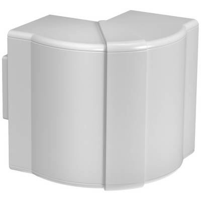 Un boîtier en plastique blanc, coudé, aux surfaces lisses, probablement un dispositif technique ou un composant de boîtier.