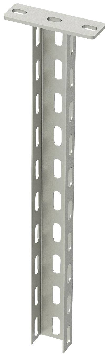 Profilé d'angle métallique percé pour montage. Design vertical en forme de T pour applications structurelles.