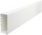 Un chenal de câbles en plastique blanc avec une section rectangulaire et des extrémités ouvertes, adapté à l'installation organisée des câbles.