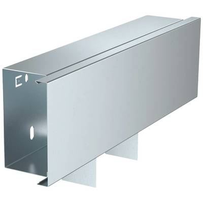 Un profilé métallique rectangulaire avec des découpes sur le côté gauche, couramment utilisé dans l'industrie de la construction pour les fixations.