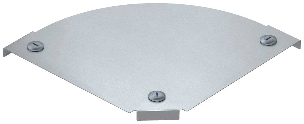 Plaque métallique semi-circulaire avec trois vis aux coins, posée sur une surface blanche. L'usage ou le contexte de son utilisation reste inconnu.