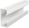 Un canal de profilé en aluminium blanc avec des découpes en forme de T. Adapté pour le câblage ou la fixation d'éléments.