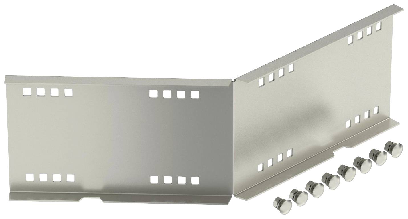 Support métallique avec des découpes rectangulaires, adapté pour le montage sur une surface. Six vis correspondantes sont visibles.