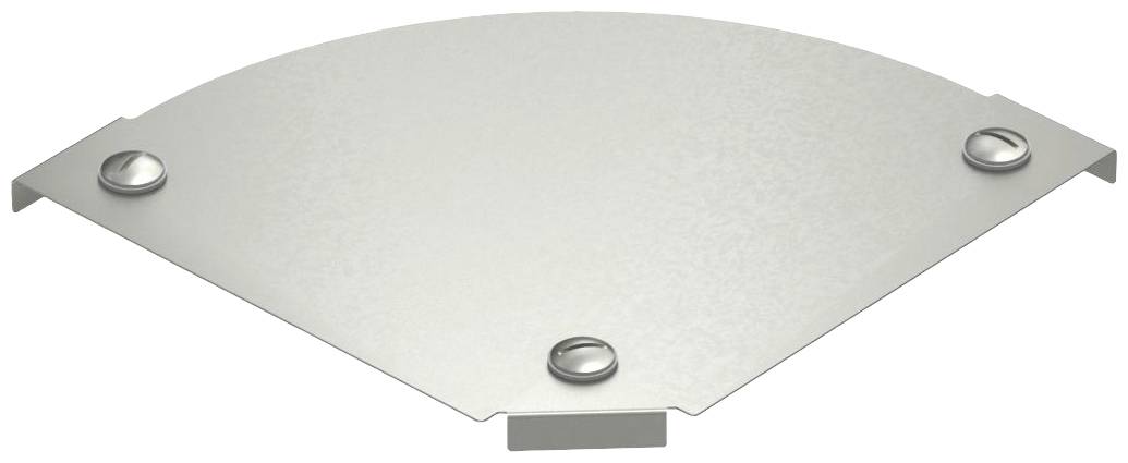 Plaque métallique avec trois vis réparties uniformément sur la surface.