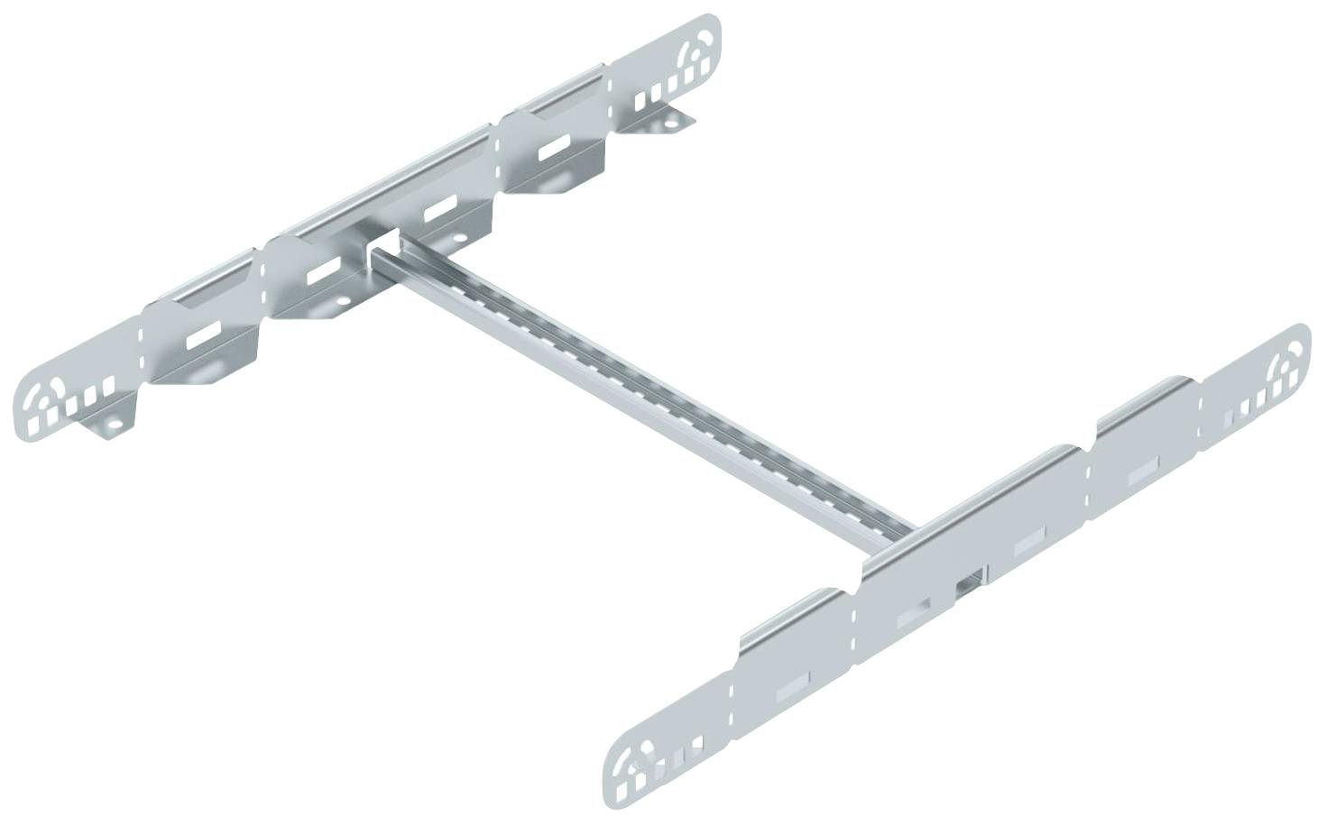 Support métallique avec plusieurs points de fixation, adapté pour le montage d'éléments de cloison sèche ou de structures similaires.