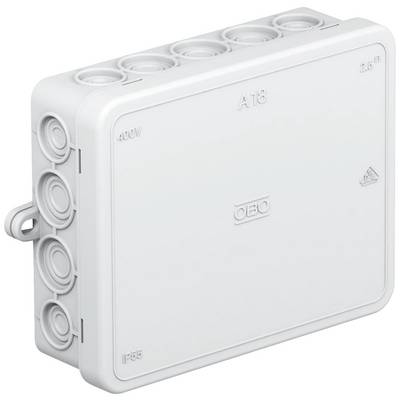 Boîte de dérivation en plastique blanc avec couvercle amovible, adaptée aux installations électriques jusqu'à 400V et de degré de protection IP55.