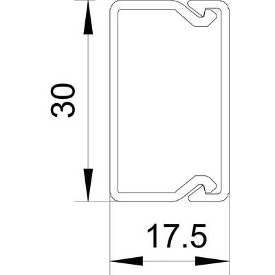 Esquisse d'un profil rectangulaire avec les dimensions : hauteur 30 mm et largeur 17,5 mm.