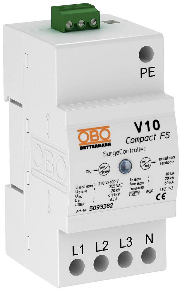 OBO Bettermann 5093382 V10 COMPACT-FS Parasurtenseur   10 kA  1 pc(s)